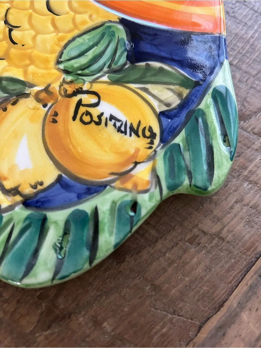 Italian Pottery Fish Trivet, Amalfi Coast, Hand-Painted Positano Hot Plate